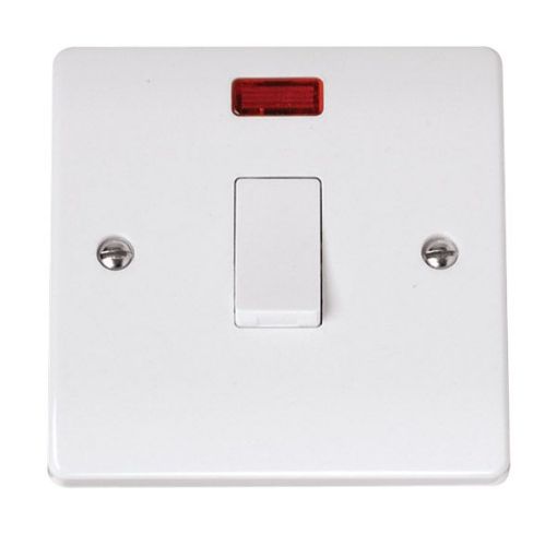 Picture of Click CCA023 Switch Double Pole Neon 20A White