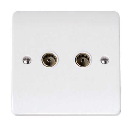 Picture of Click CCA066 Socket CoAx Twin White