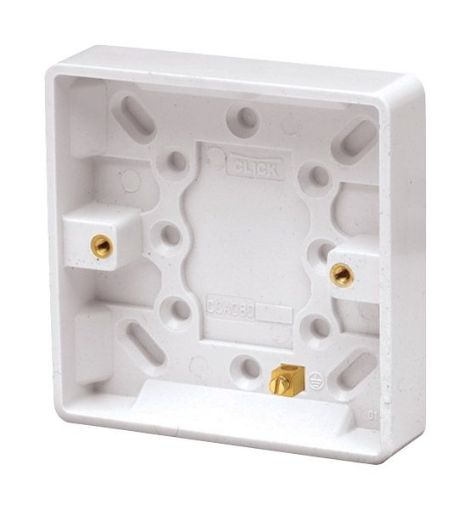 Picture of Scolmore Click Curva 1 Gang 16mm Pattress Backbox White
