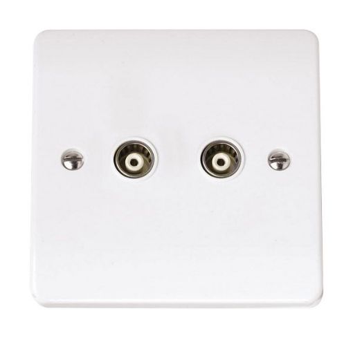 Picture of Click CCA159 Socket CoAx Twin White