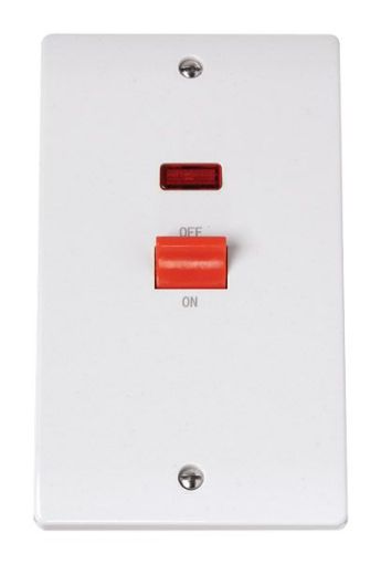 Picture of Click CCA203 Cooker Switch 2 Gang Neon 45A