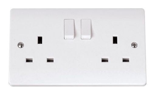 Picture of Click CCA606 Socket 2 Gang Switched 13A White