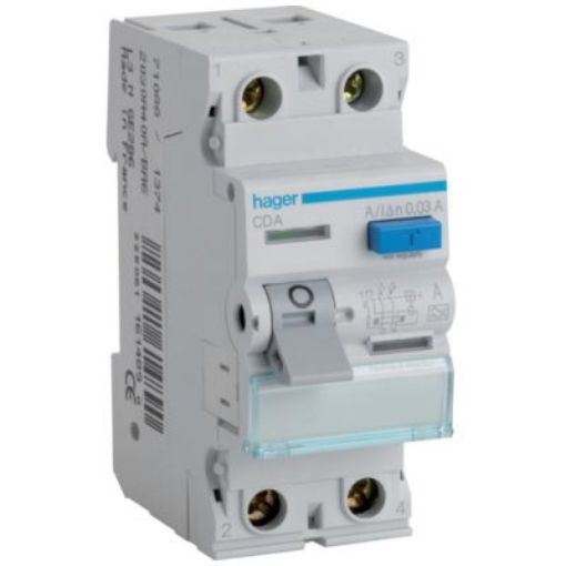 Picture of Hager CDA263U RCCB Double Pole A 63A 30mA