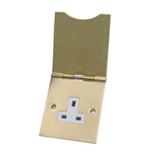 Picture of CED 13amp Single Floor Socket Brass Unswitched To Bs1363 Pt2
