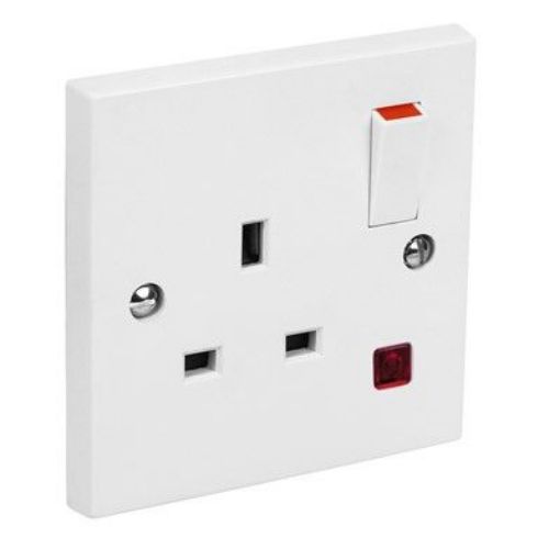 Picture of CED 1 Gang Switched Socket With Neon 13amp