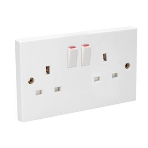Picture of CED Twin Switch Socket Economy 13amp