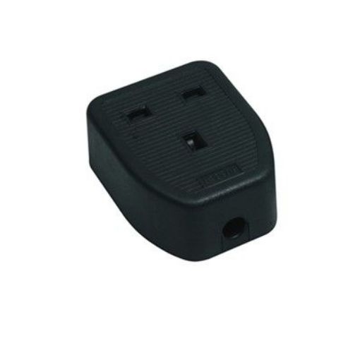 Picture of CED Trailing Socket 1 Gang Rubber Black To Bs1363 Pt2