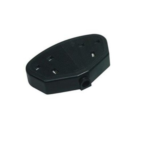 Picture of CED Trailing Socket 2 Gang Rubber Black To Bs1363 Pt2