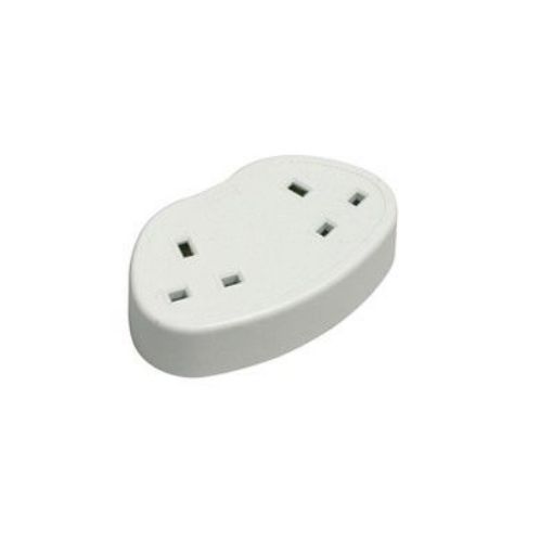 Picture of CED Trailing Socket 2 Gang Rubber White To Bs1363 Pt2