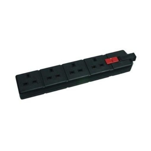Picture of CED Trailing Socket 4 Gang Rubber Black To Bs1363 Pt2