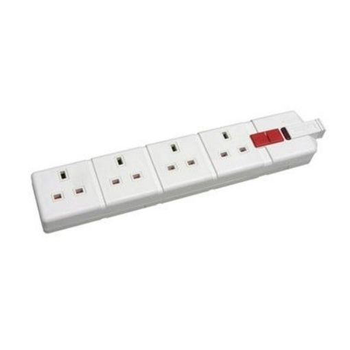 Picture of CED Trailing Socket 4 Gang Rubber White To Bs1363 Pt2