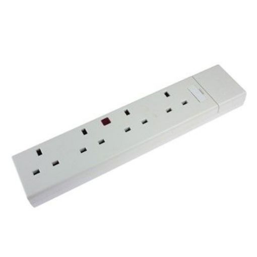 Picture of CED 4 Gang Extension Block+ Neon 13amp