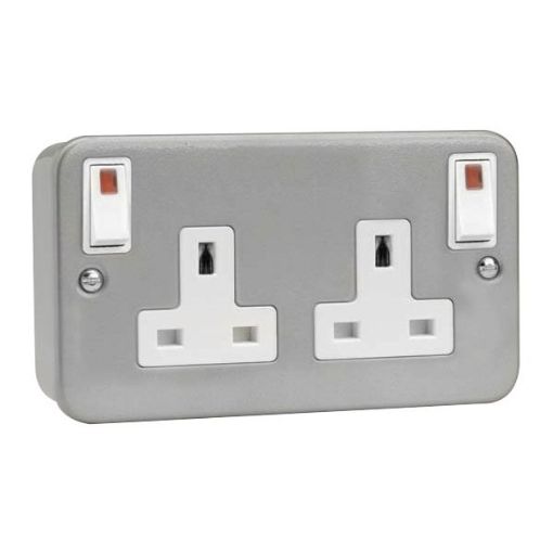 Picture of Click CL1840B Socket 2 Gang Double Pole Switched 13A