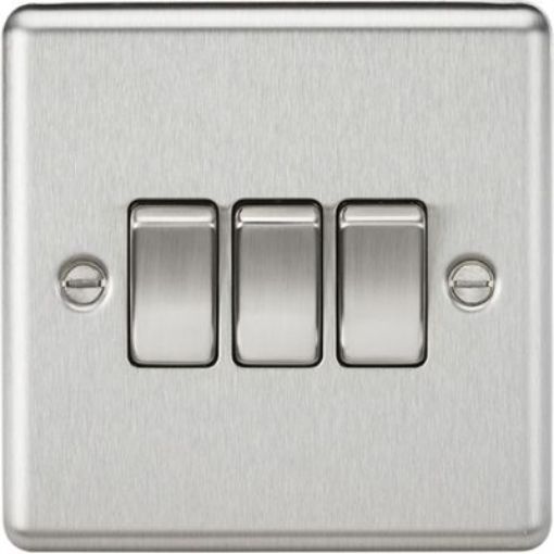 Picture of Knightsbridge CL4BC 3G Plate Switch Brushed Chrome 10A