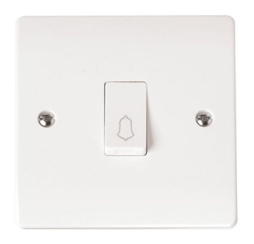Picture of Click CMA027 Plateswitch 1 Gang BELL 10A White
