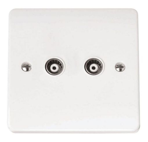 Picture of Click CMA159 Socket CoAx Twin White