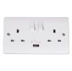 Picture of Click CMA770 Socket 2 Gang Switched and USB 13A White