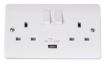 Picture of Click CMA770 Socket 2 Gang Switched and USB 13A White