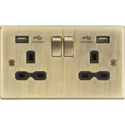 Picture of Knightsbridge CS9224AB 2G Switched Socket 2x USB 13A