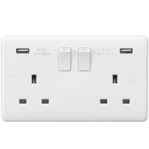 Picture of Knightsbridge CU9904 Socket 2G Dual USB Charger