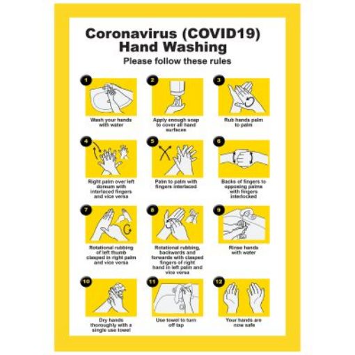 Picture of Deligo CVHWY HAND WASHING Poster A5 Yellow