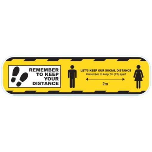 Picture of Deligo CVSDY SOCIAL DISTANCE Sticker Yellow
