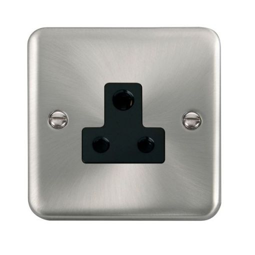Picture of Click DPSC038BK Socket 1 Gang Unswitch 5A Satin Chrome