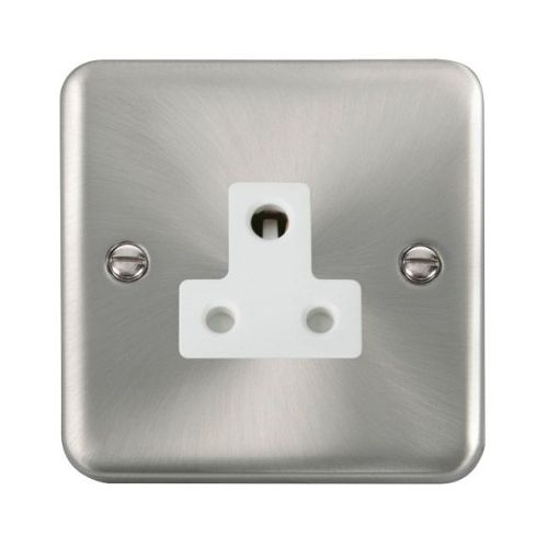Picture of Click DPSC038WH Socket 1 Gang Unswitch 5A Satin Chrome