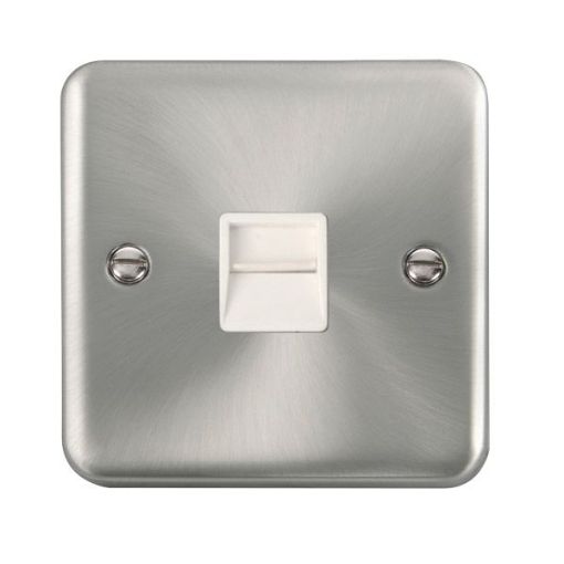 Picture of Click DPSC125WH Socket Telephone Second Single Satin Chrome