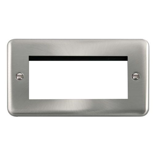 Picture of Click DPSC312 Frontplate 2 Gang 4Module Satin Chrome