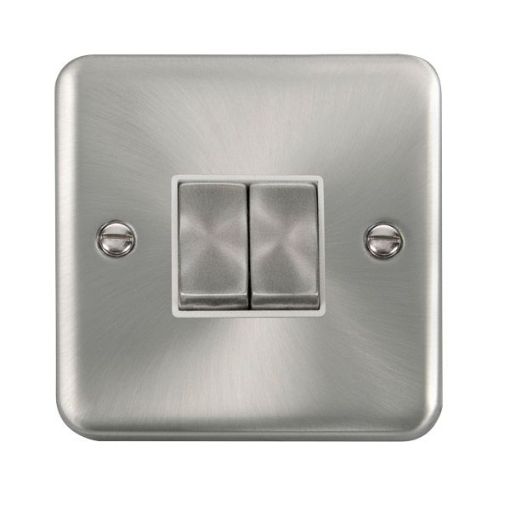 Picture of Click DPSC412WH Plateswitch 2 Gang 2W 10A Satin Chrome