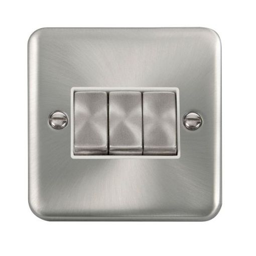 Picture of Click DPSC413WH Plateswitch 3G 2W 10A Satin Chrome