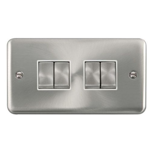 Picture of Click DPSC414WH Plateswitch 4G 2W 10A Satin Chrome