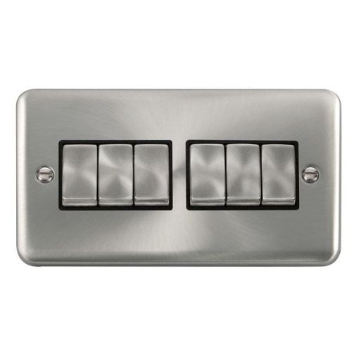 Picture of Click DPSC416BK Plateswitch 6G 2W 10A Satin Chrome