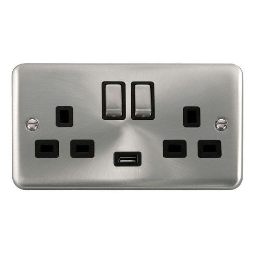 Picture of Click DPSC570BK Socket 2 Gang Switched and USB 13A