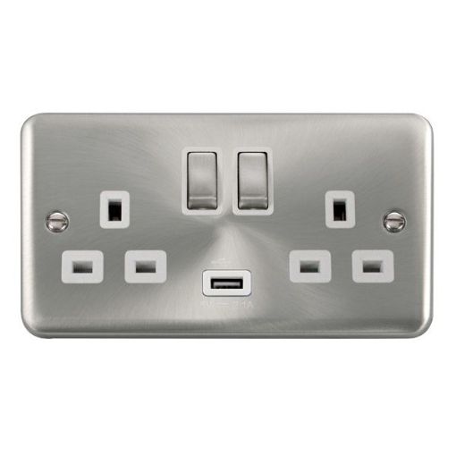 Picture of Click DPSC570WH Socket 2 Gang Switched and USB 13A