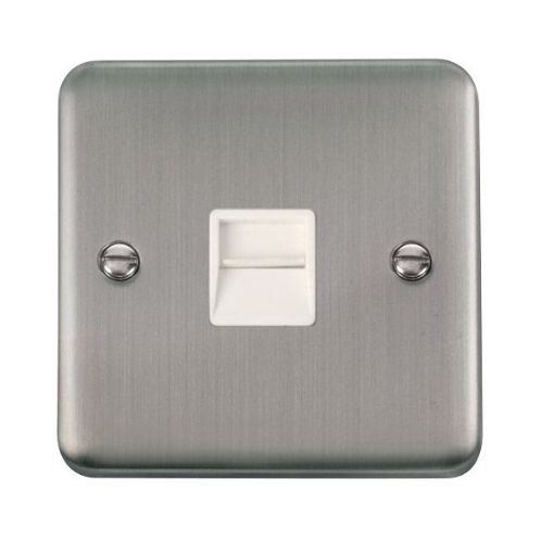 Picture of Click DPSS120WH Socket Telephone Master Single Stainless Steel