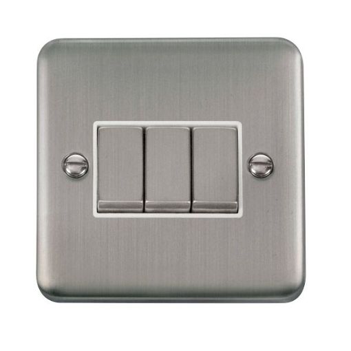 Picture of Click DPSS413WH Plateswitch 3G 2W 10A Stainless Steel