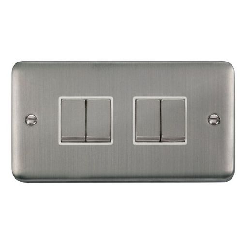 Picture of Click DPSS414WH Plateswitch 4G 2W 10A Stainless Steel