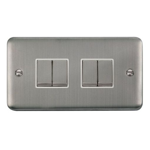 Picture of Click DPSS414WH Plateswitch 4G 2W 10A Stainless Steel