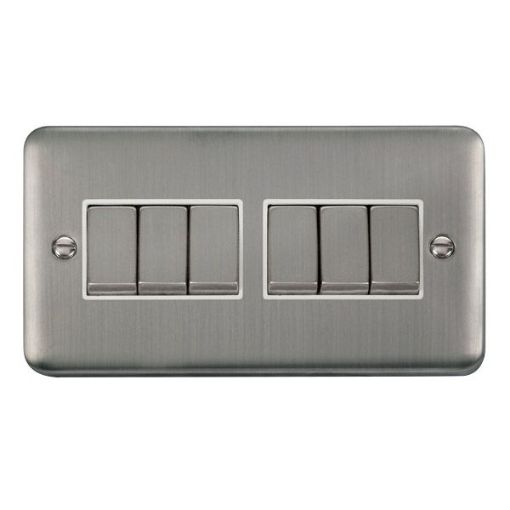 Picture of Click DPSS416WH Plateswitch 6G 2W 10A Stainless Steel