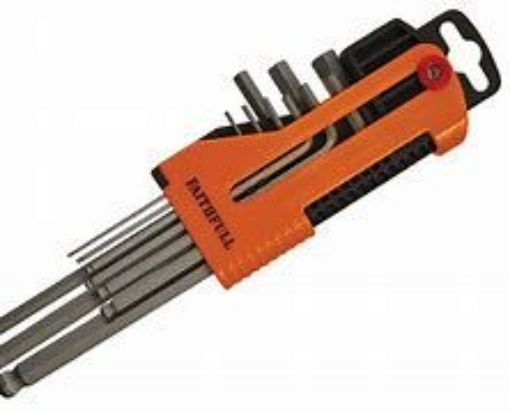 Picture of Faithfull FAIHKS9MBLA Metric Long Arm Ball End Hex Key Set, 9 Piece