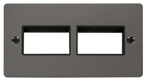 Picture of Click FPBN406BK Frontplate 2 Gang 6Aperture
