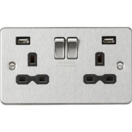 Picture of Knightsbridge FPR9224BC 2G Switched Socket 2x USB 13A
