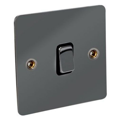 Picture of CED 10amp 1 Gang 2 Way Switch Black Nickel Black Inserts