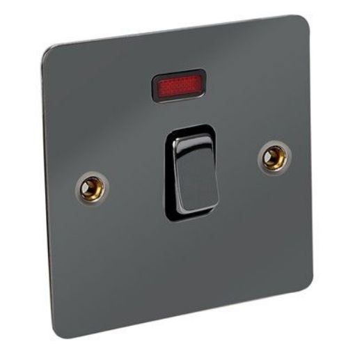 Picture of CED 20amp Double Pole Switches with Neon Black Nickel Black Inserts