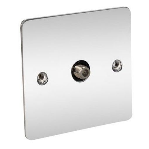 Picture of CED Satellite 1gang Outlet Chrome Black Inserts