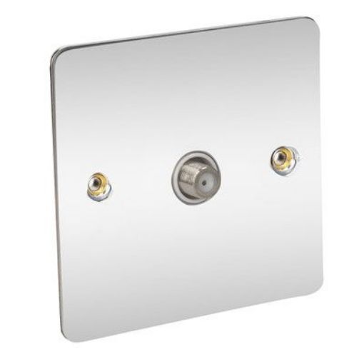 Picture of CED Satellite 1gang Outlet Chrome White Inserts
