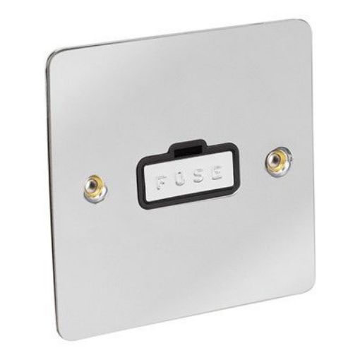 Picture of CED 13amp Fused Connection Unit Chrome Black Inserts