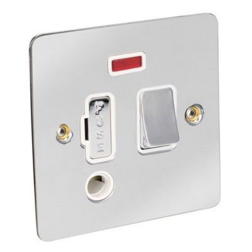 Picture of CED 13amp Flex Outlet Switched with Neon Chrome White Inserts